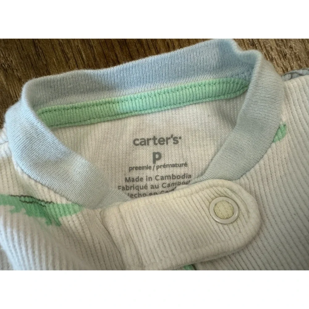 Carters Preemie Baby Boy Sleeper Outfit Romper Cotton Reborn Doll Ribbed Animals